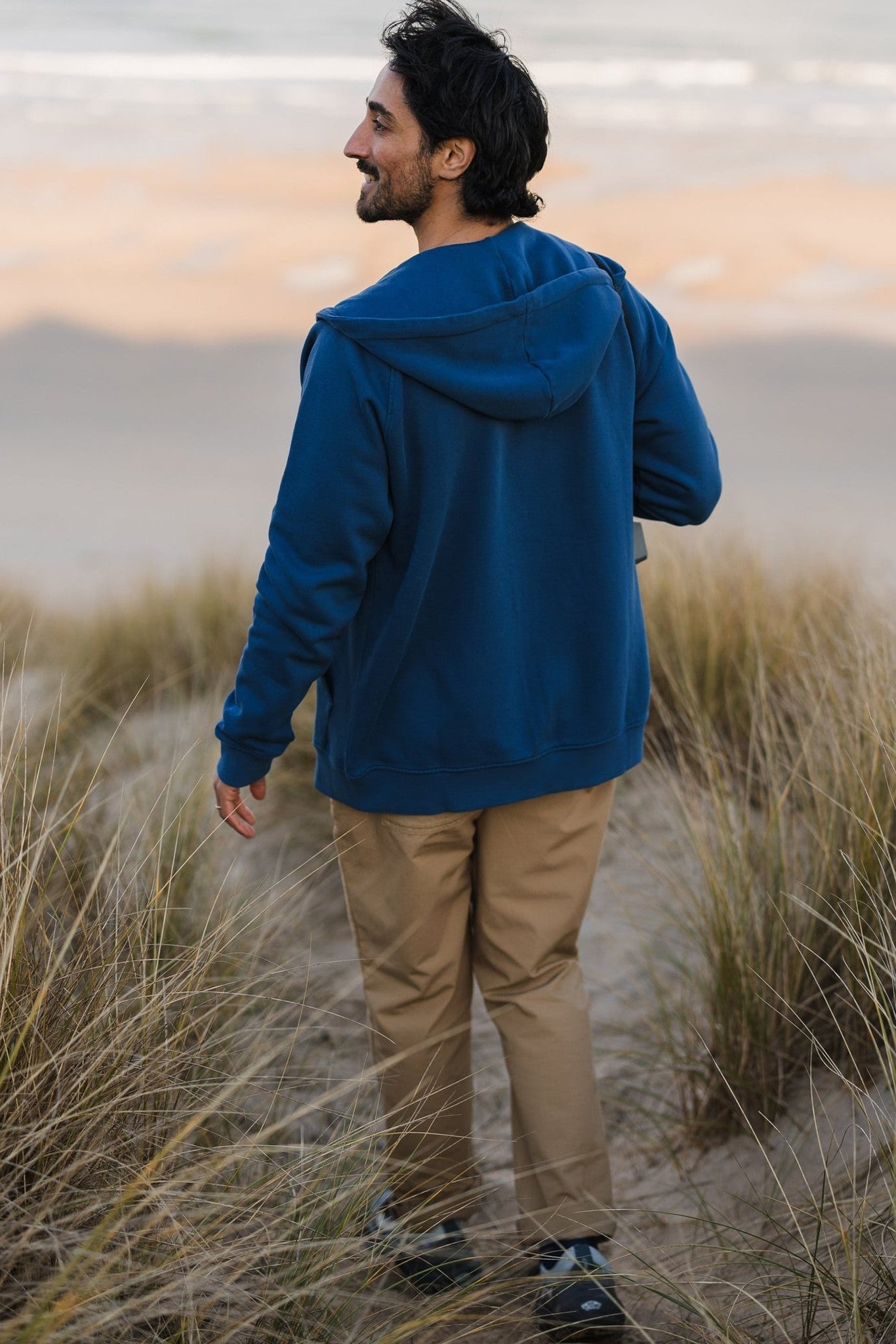 PASSENGER - Heritage Full Zip Recycled Cotton Hoodie - Dark Denim - BACKYARD