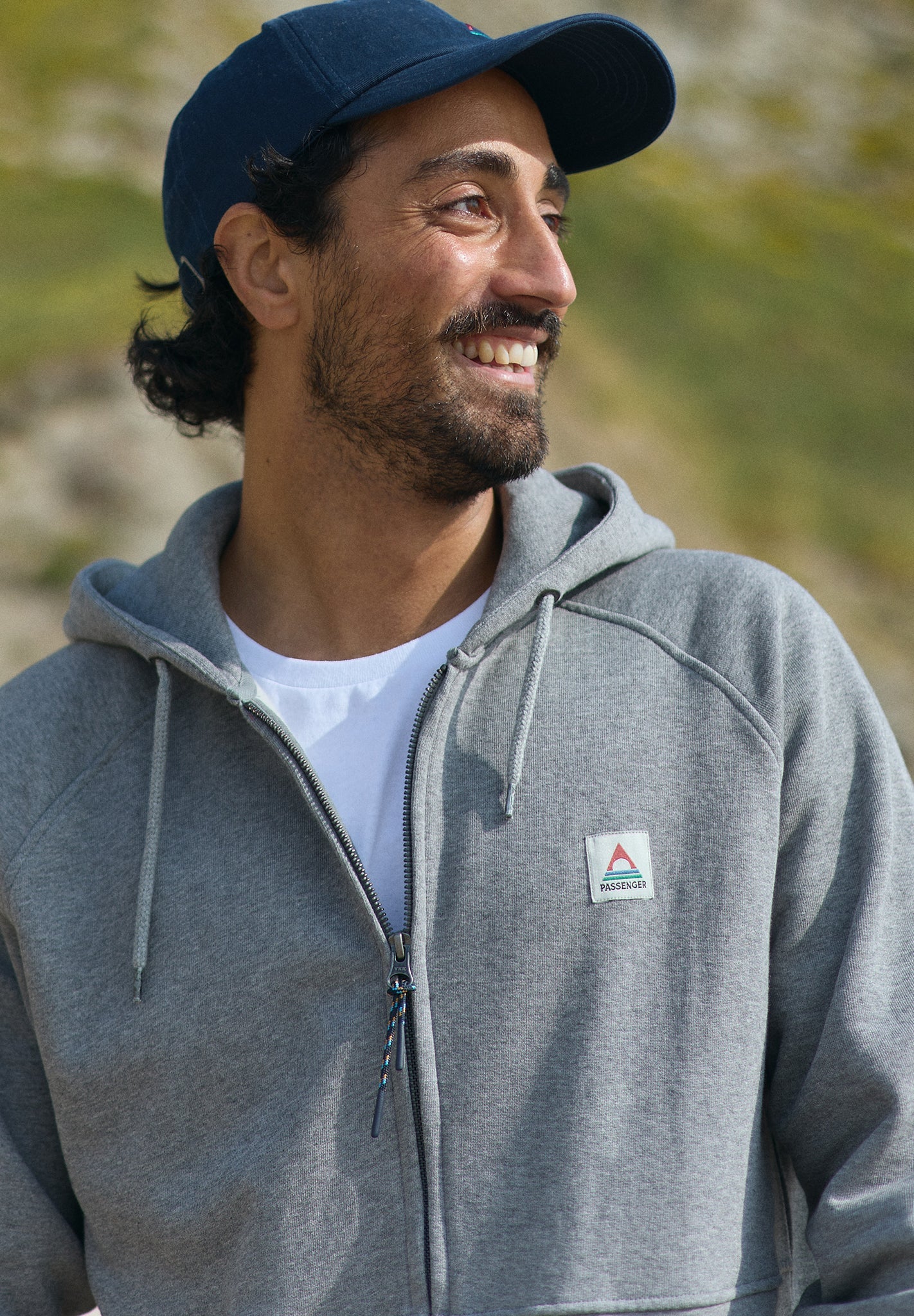 PASSENGER - Heritage Full Zip Recycled Cotton Hoodie - Dark Grey Marl - BACKYARD