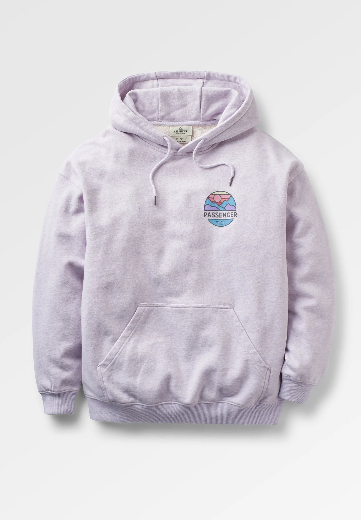 PASSENGER - Laidback Organic Cotton Hoodie - Lilac Mist Marl - BACKYARD