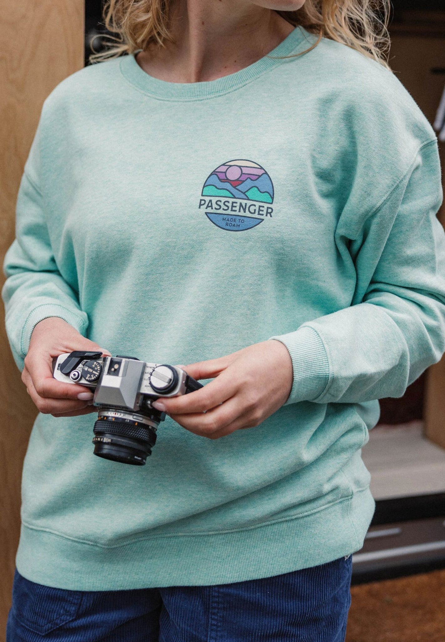 PASSENGER - Laidback Organic Cotton Sweatshirt - Aqua Marl - BACKYARD