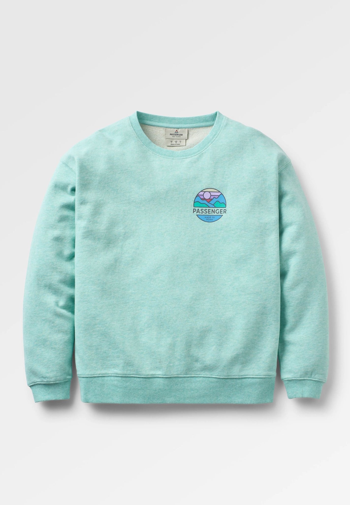 PASSENGER - Laidback Organic Cotton Sweatshirt - Aqua Marl - BACKYARD