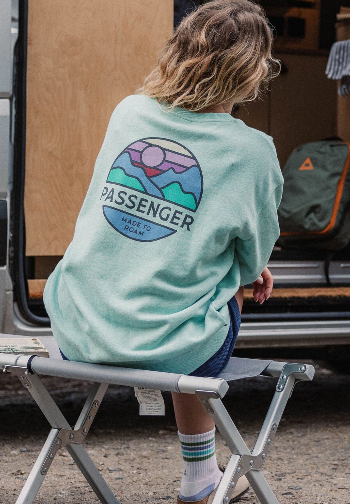 PASSENGER - Laidback Organic Cotton Sweatshirt - Aqua Marl - BACKYARD