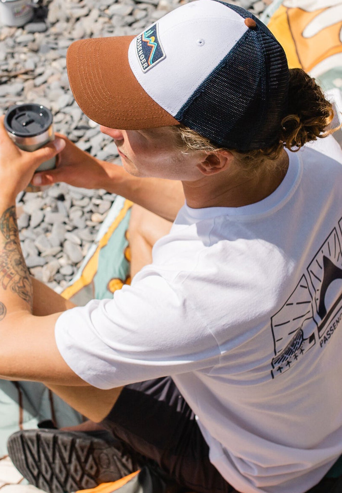 PASSENGER - Made To Roam Mesh Snapback Cap - Rich Navy Rubber - BACKYARD