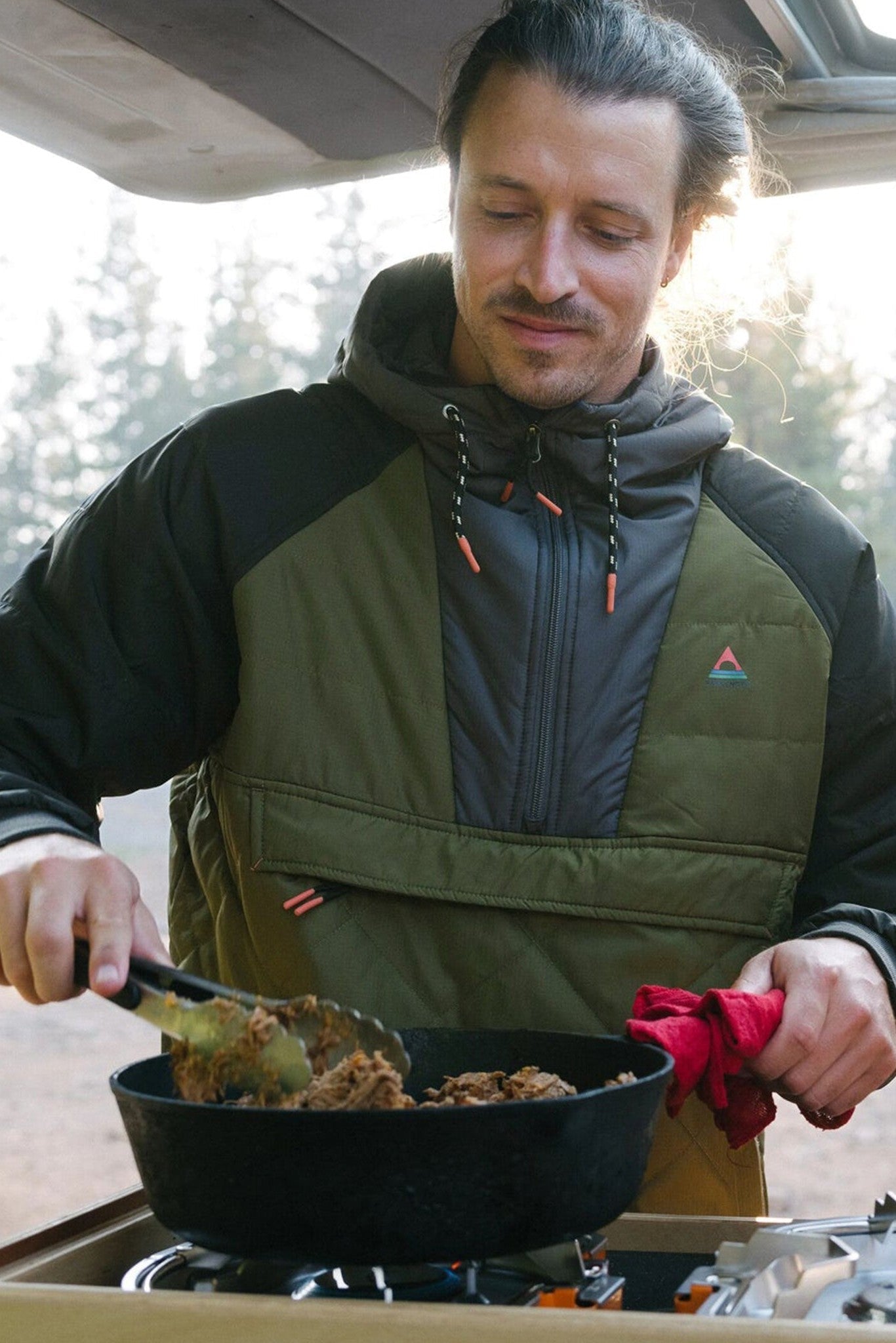 PASSENGER - Oceanic Recycled Insulated 1/2 Zip Jacket - Black Khaki - BACKYARD