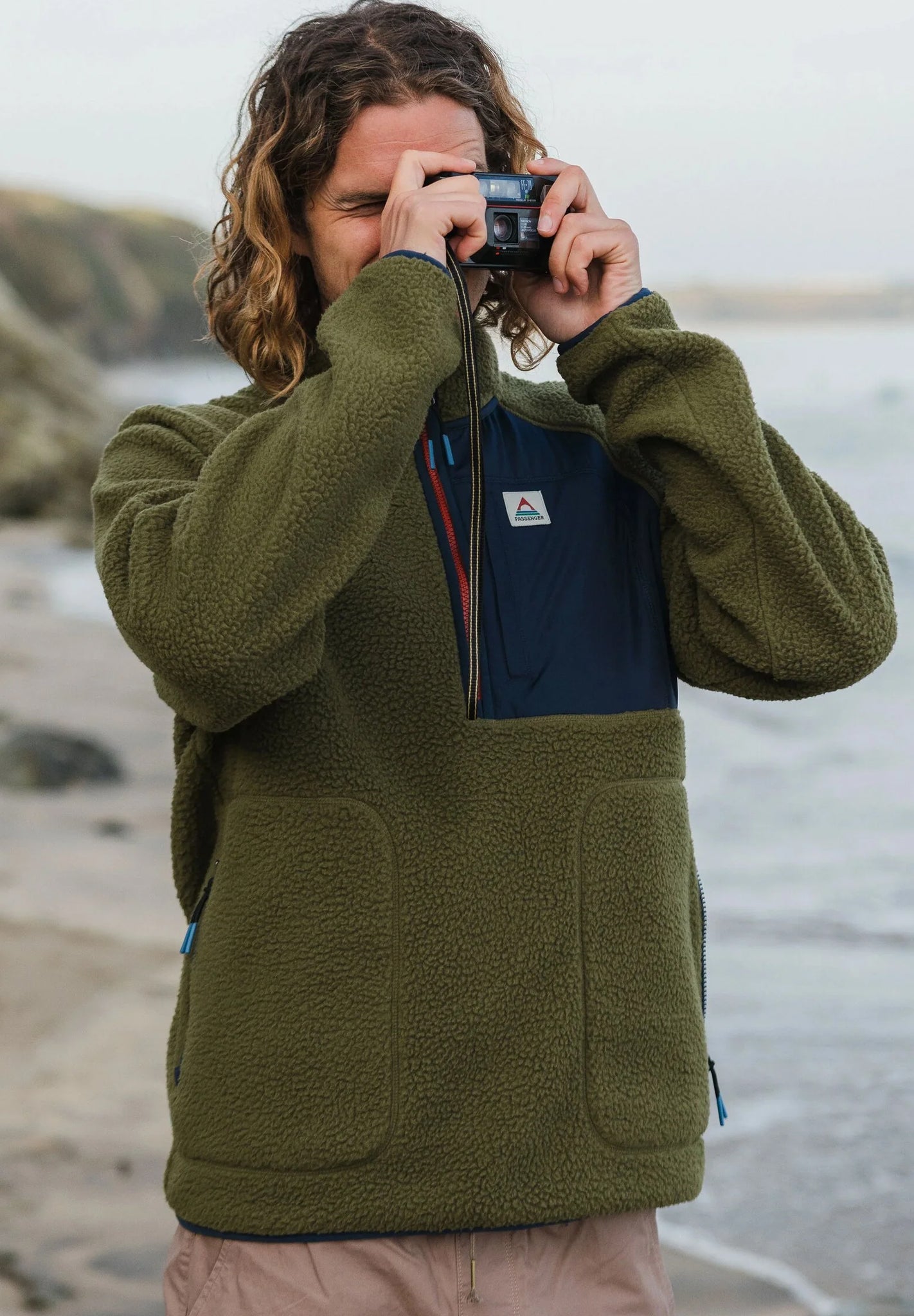 PASSENGER - Offgrid 2.0 1/2 Zip Recycled Sherpa - Fleece - Khaki - BACKYARD