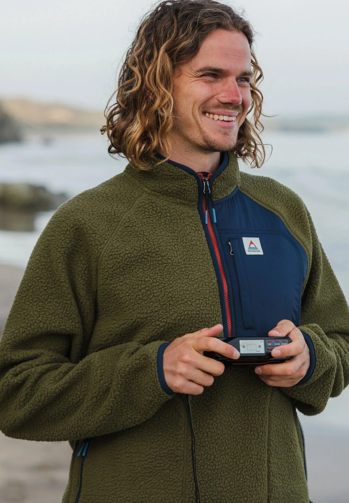 PASSENGER - Offgrid 2.0 1/2 Zip Recycled Sherpa - Fleece - Khaki - BACKYARD