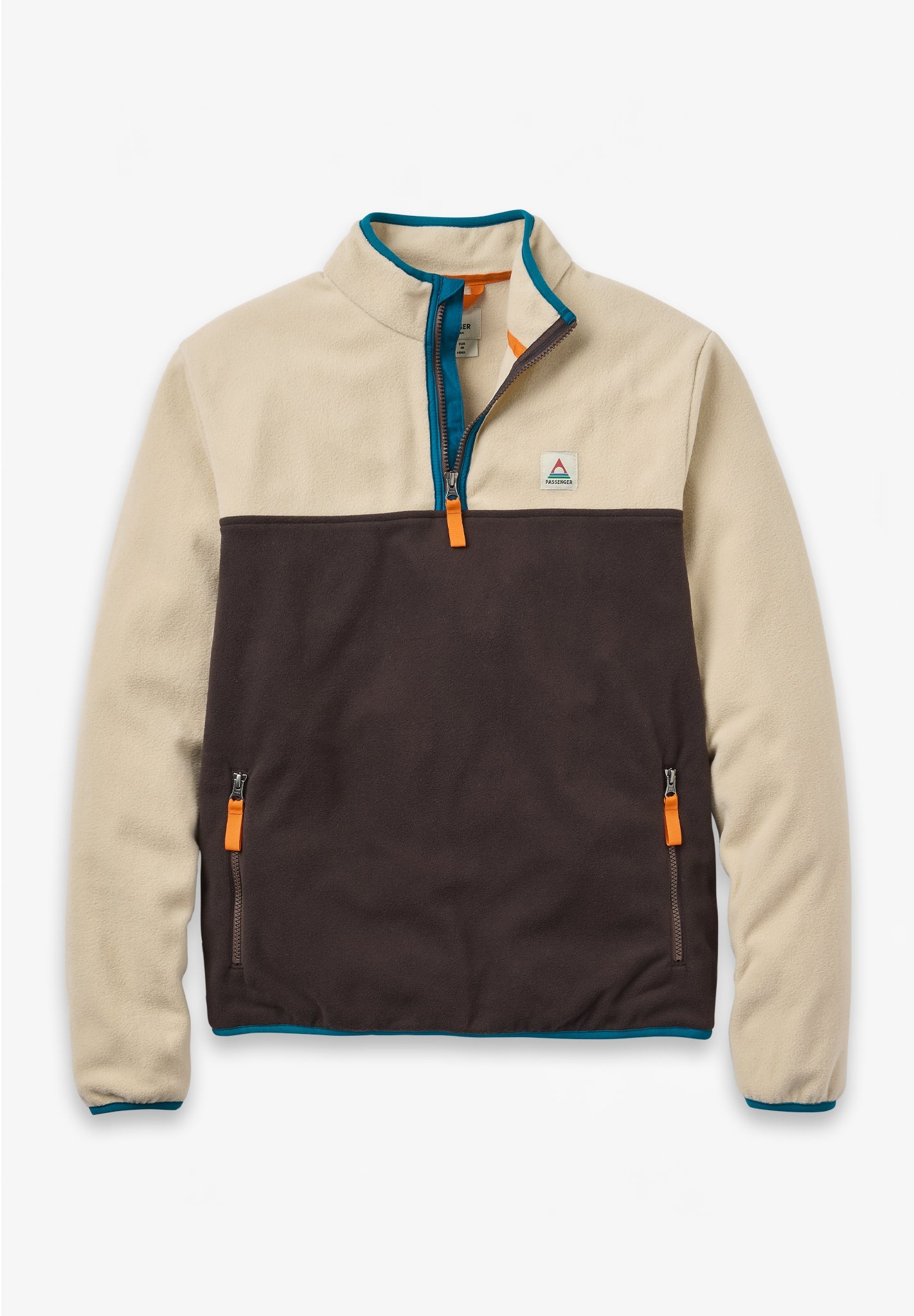 PASSENGER - Set Off Recycled Polar 1/4 Zip Fleece - Oatmeal Espresso - BACKYARD