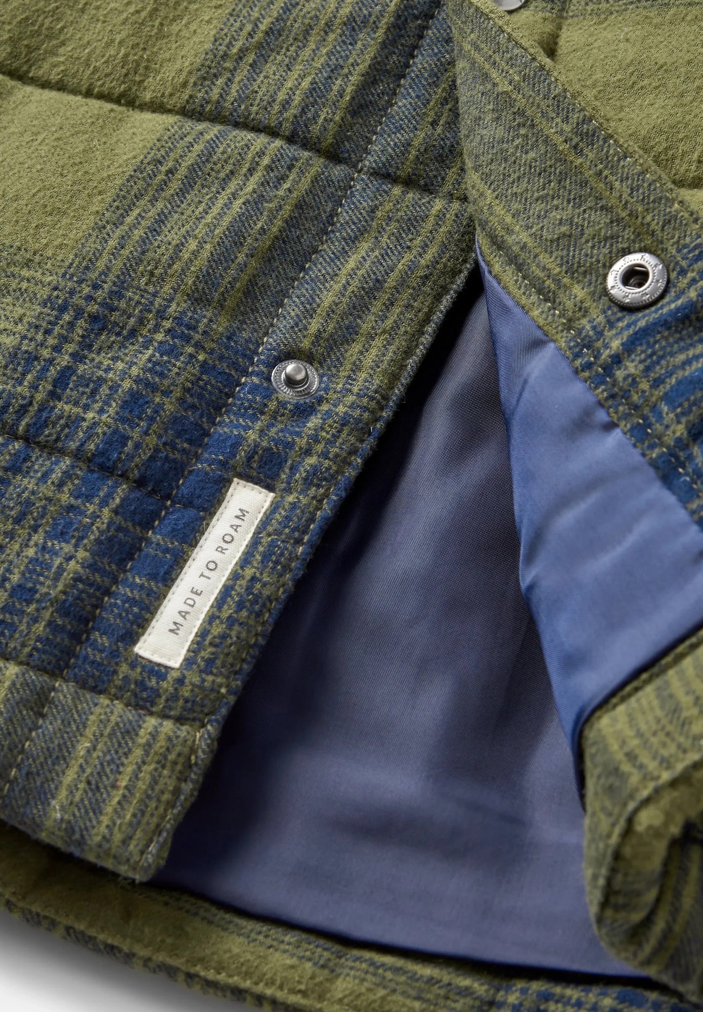 PASSENGER - Taranaki Quilted Overshirt - Navy Khaki Check - BACKYARD