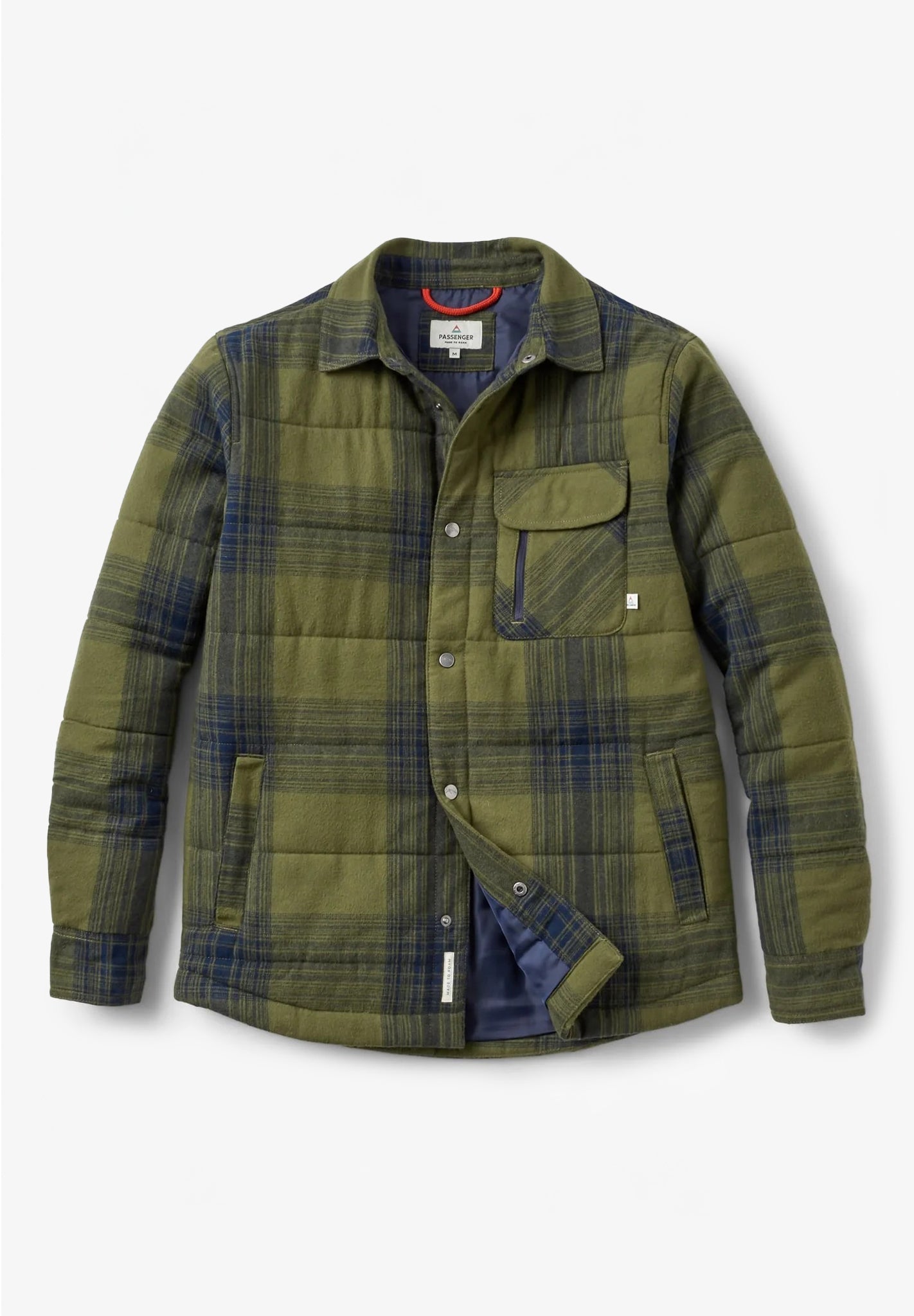 PASSENGER - Taranaki Quilted Overshirt - Navy Khaki Check - BACKYARD