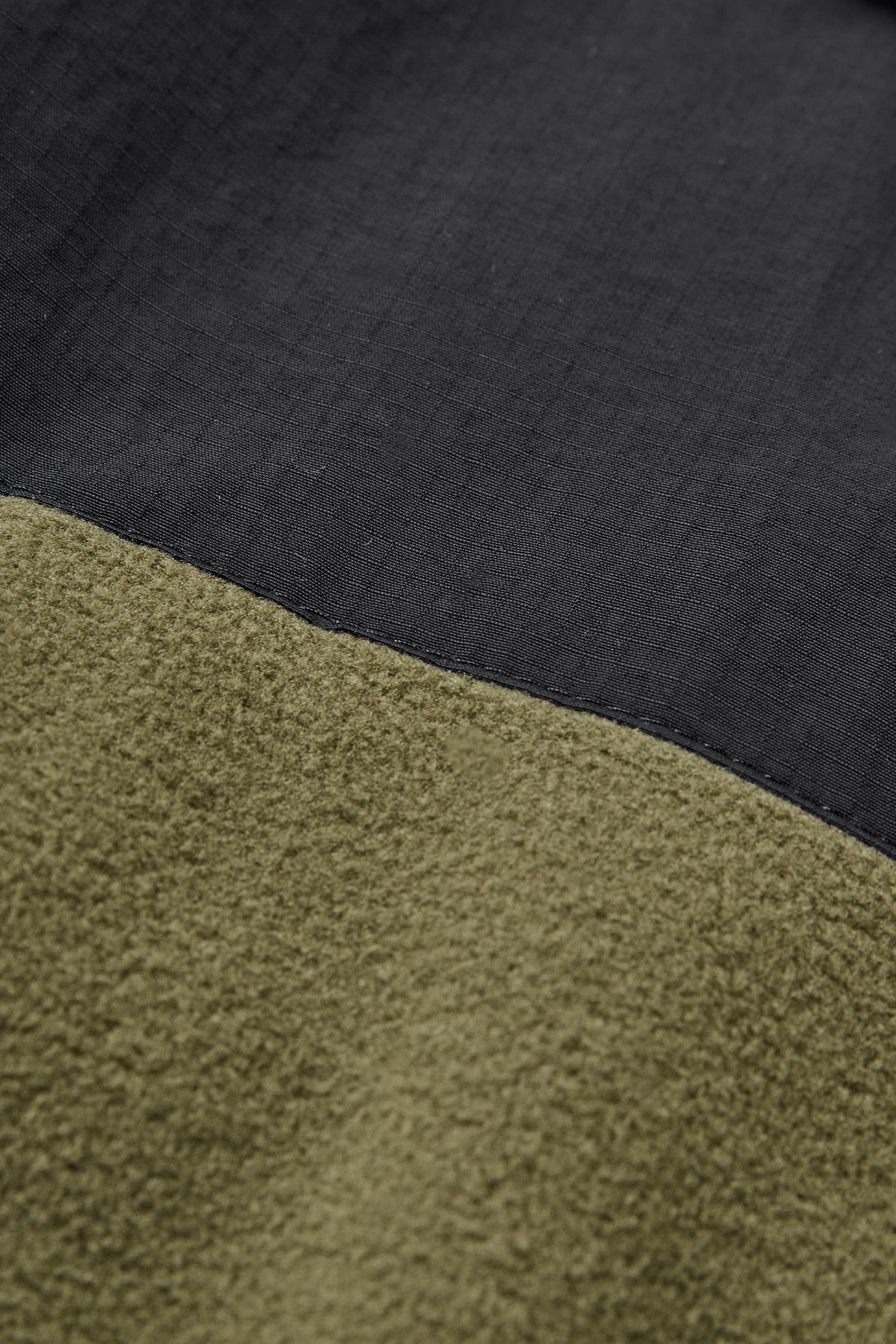 PASSENGER - Woodland Hooded 1/2 Zip Recycled Polar Fleece - Black Khaki - BACKYARD