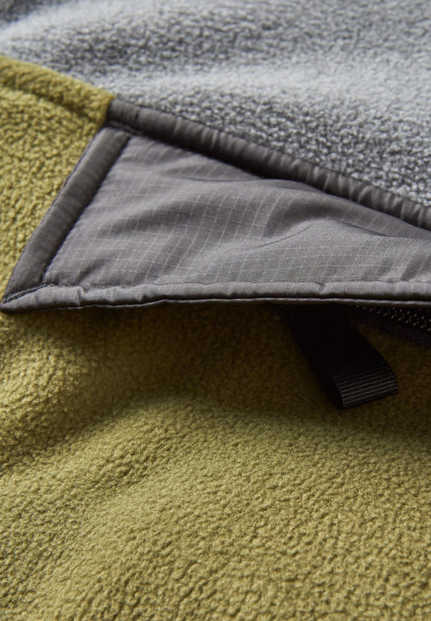 PASSENGER - Woodland Hoodless 1/2 Zip Recycled Polar Fleece - Grey Marl Khaki - BACKYARD