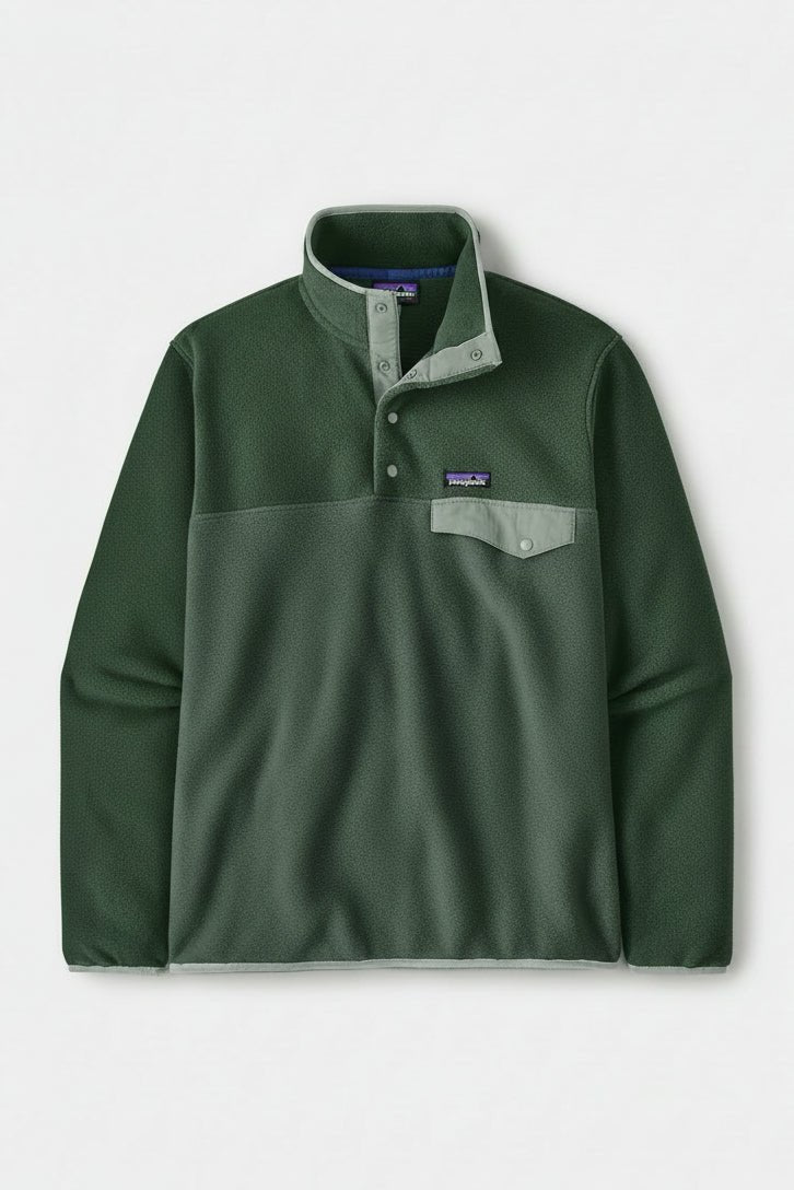 PATAGONIA-Men's Lightweight Synchilla Snap-T Pullover-Canopy Green-BACKYARD