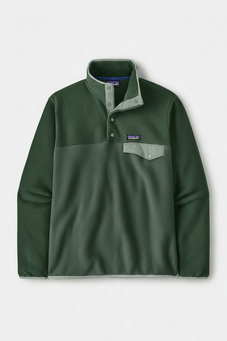 PATAGONIA-Men's Lightweight Synchilla Snap-T Pullover-Canopy Green-BACKYARD