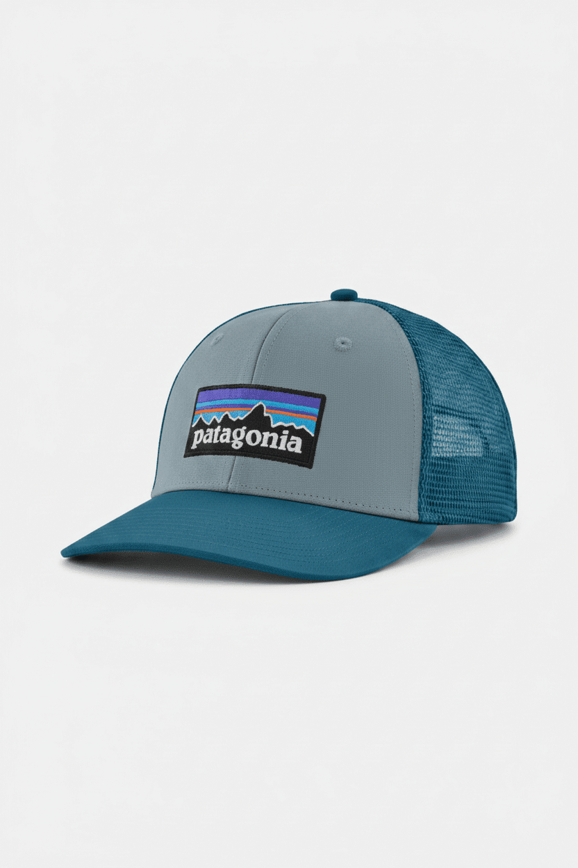 PATAGONIA-P-6 Logo Trucker Hat-Blue Sage-BACKYARD