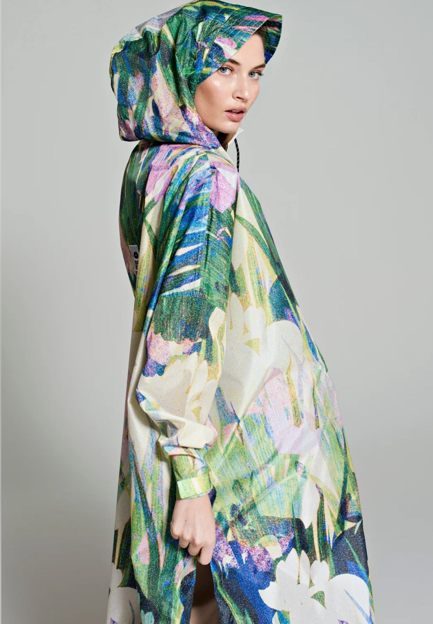 RAINKISS - Lily Rain Poncho - Green - BACKYARD