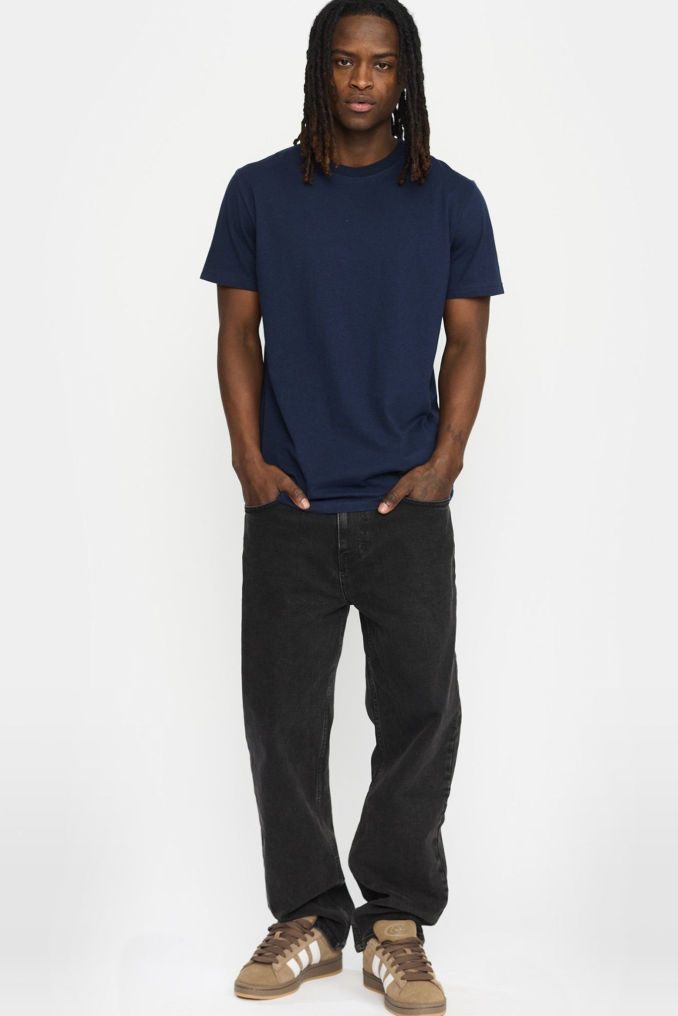 REVOLUTION - 1051 Regular T-Shirt - Navy Melange - BACKYARD