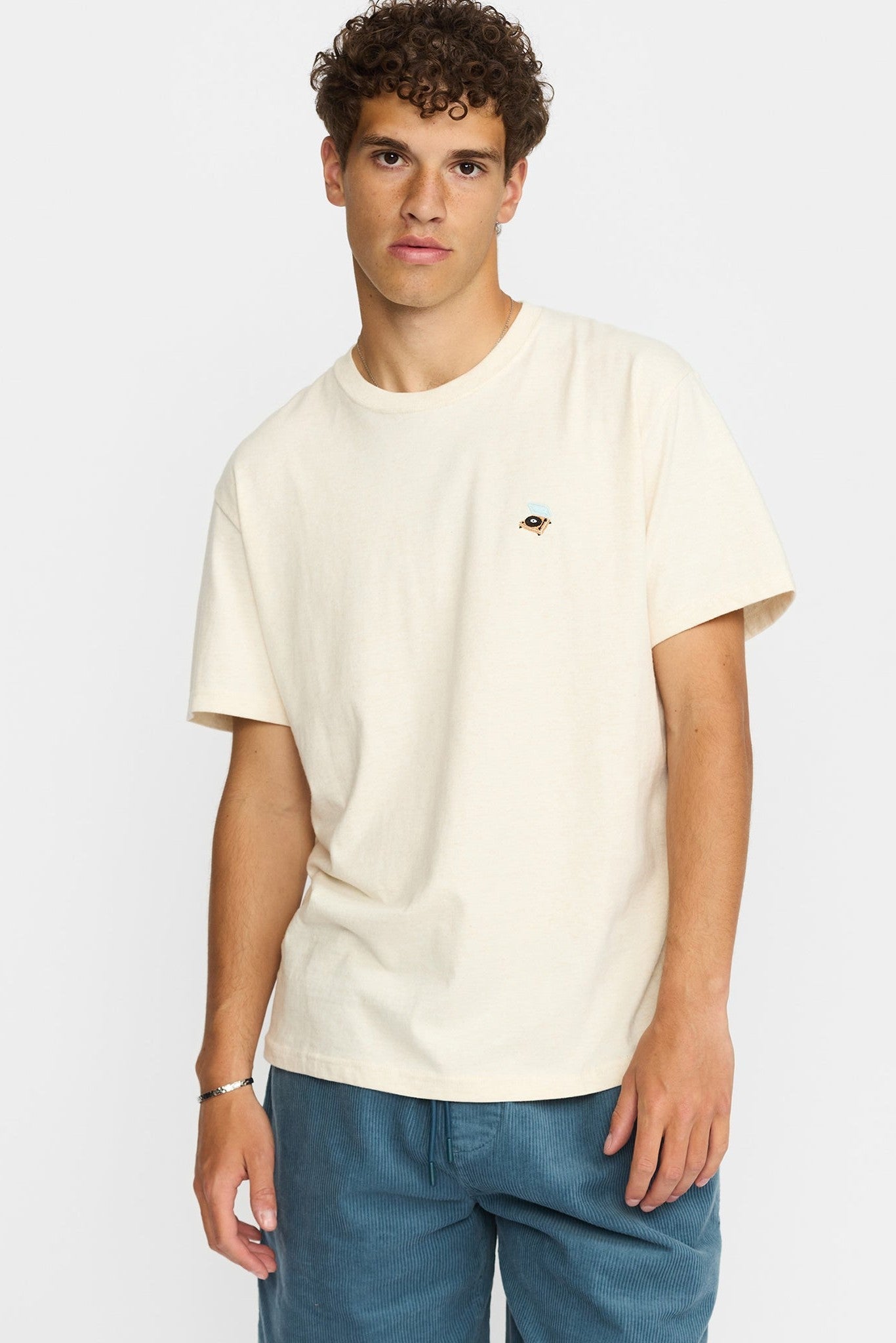 REVOLUTION - 1449 PLA Application T-Shirt - Offwhite Melange - BACKYARD