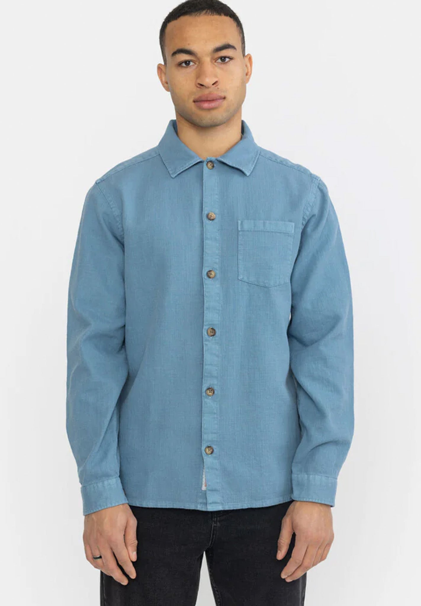 REVOLUTION - 3997 Casual Overshirt - Blue - BACKYARD