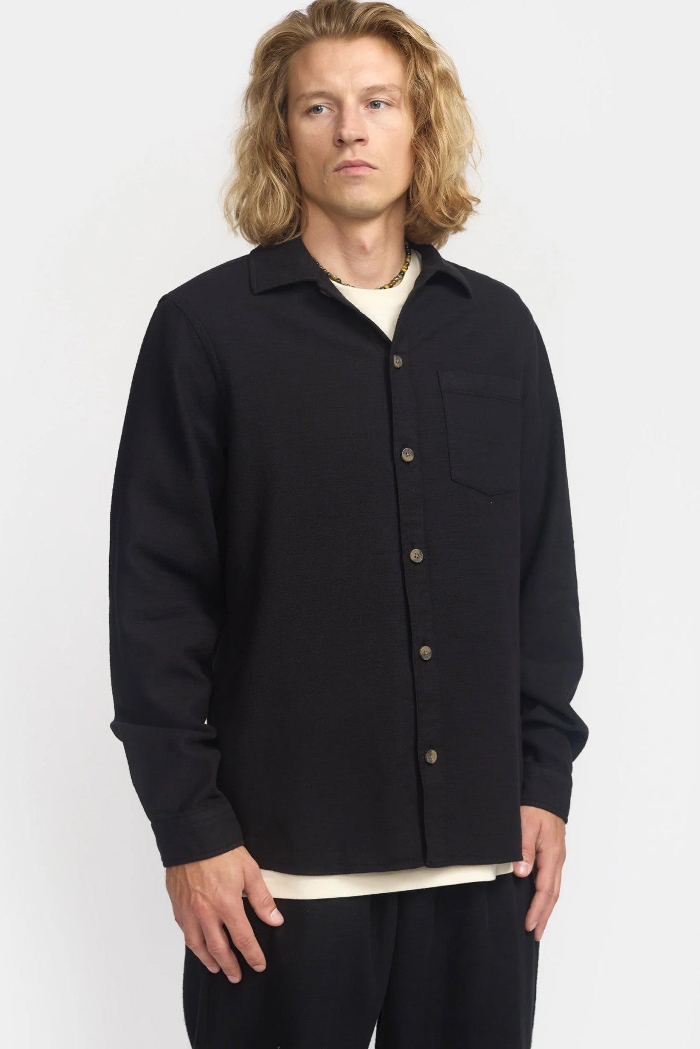 REVOLUTION - 3997 Casual Overshirt - Black - BACKYARD