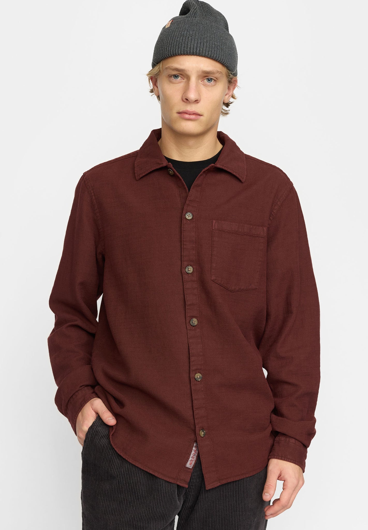 REVOLUTION - 3997 Casual Overshirt - Burgundy - BACKYARD