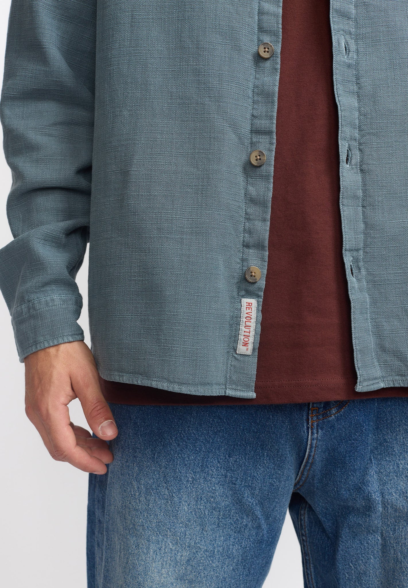 REVOLUTION - 3997 Casual Overshirt - Dustblue - BACKYARD