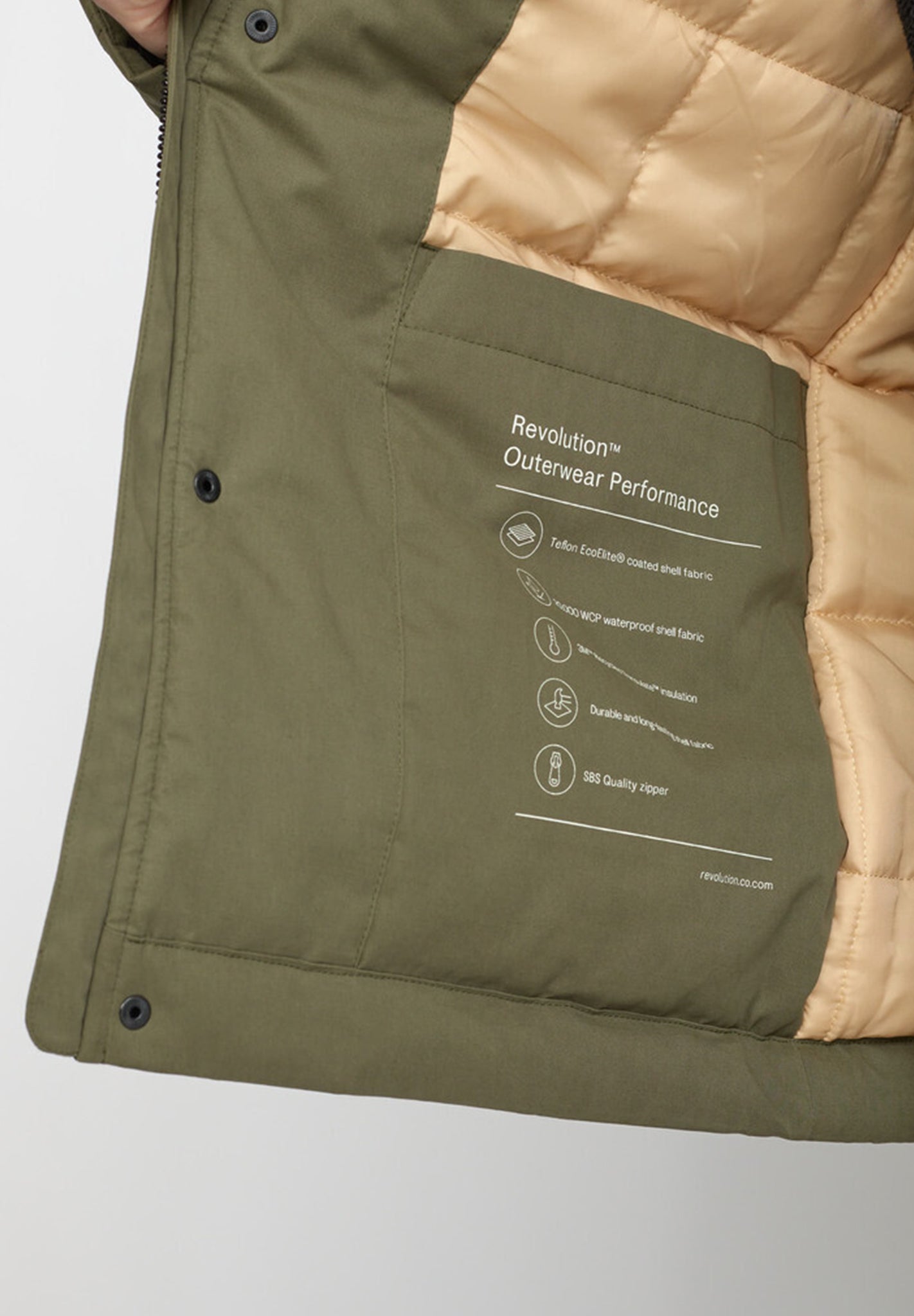 REVOLUTION - 7851 Padded City Jacket - Army - BACKYARD