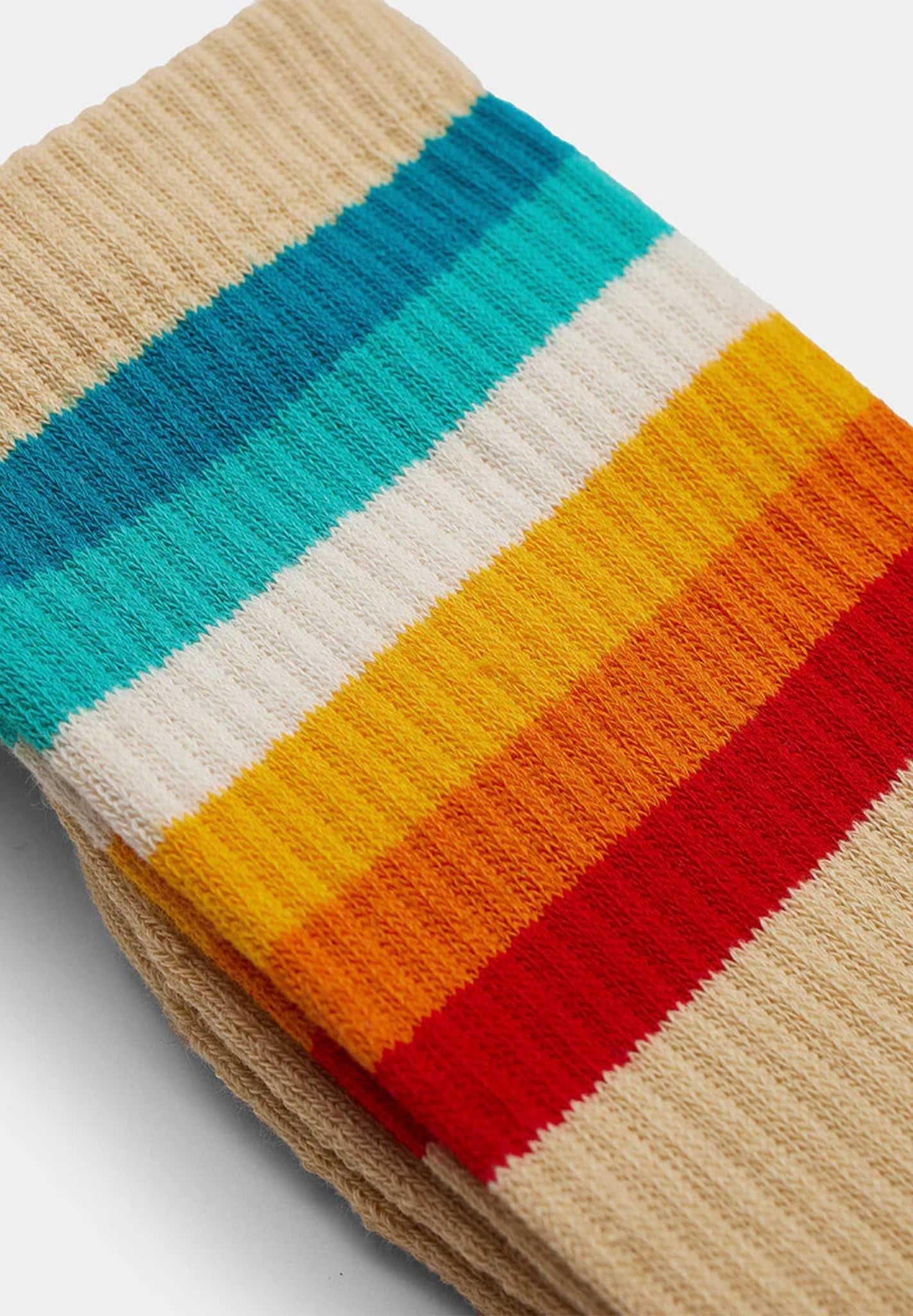 REVOLUTION - 8914 Jacquard Crew Socks - Beige - BACKYARD