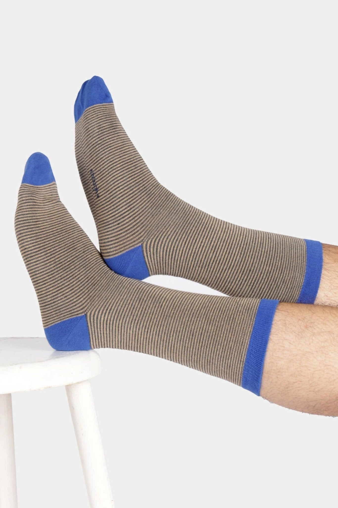 THOUGHT - Men’s Stripe Crew Socks - Sand Yellow - BACKYARD