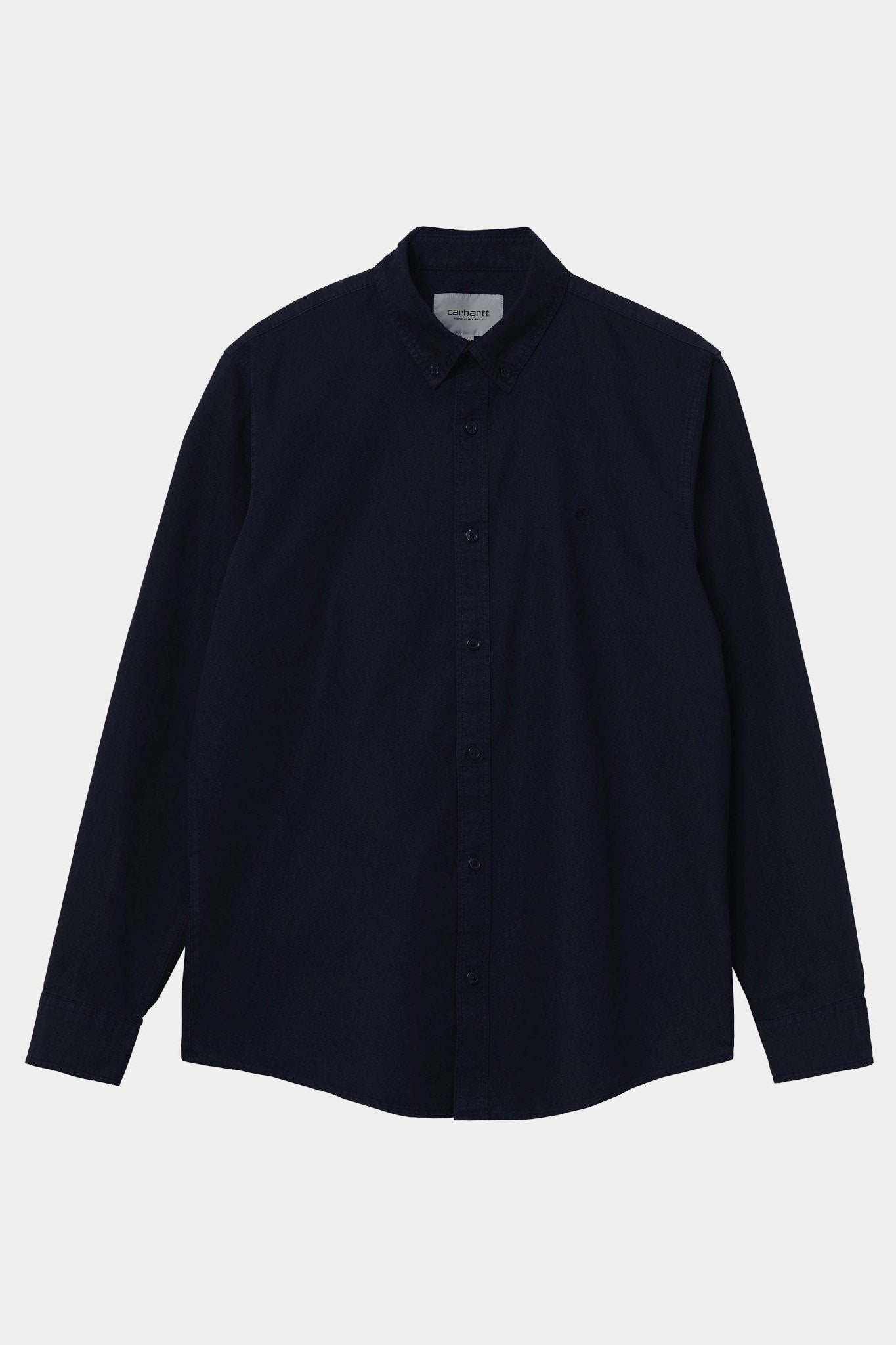CARHARTT WIP - L/S Bolton Shirt - Dark Navy Garment Dyed - BACKYARD