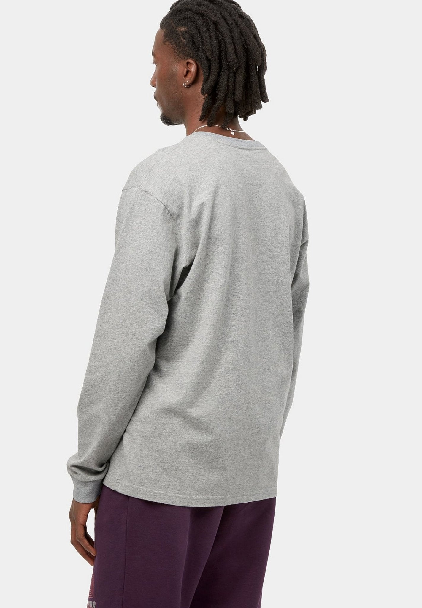 CARHARTT WIP - L/S Chase T-Shirt - Grey Heather Gold - BACKYARD