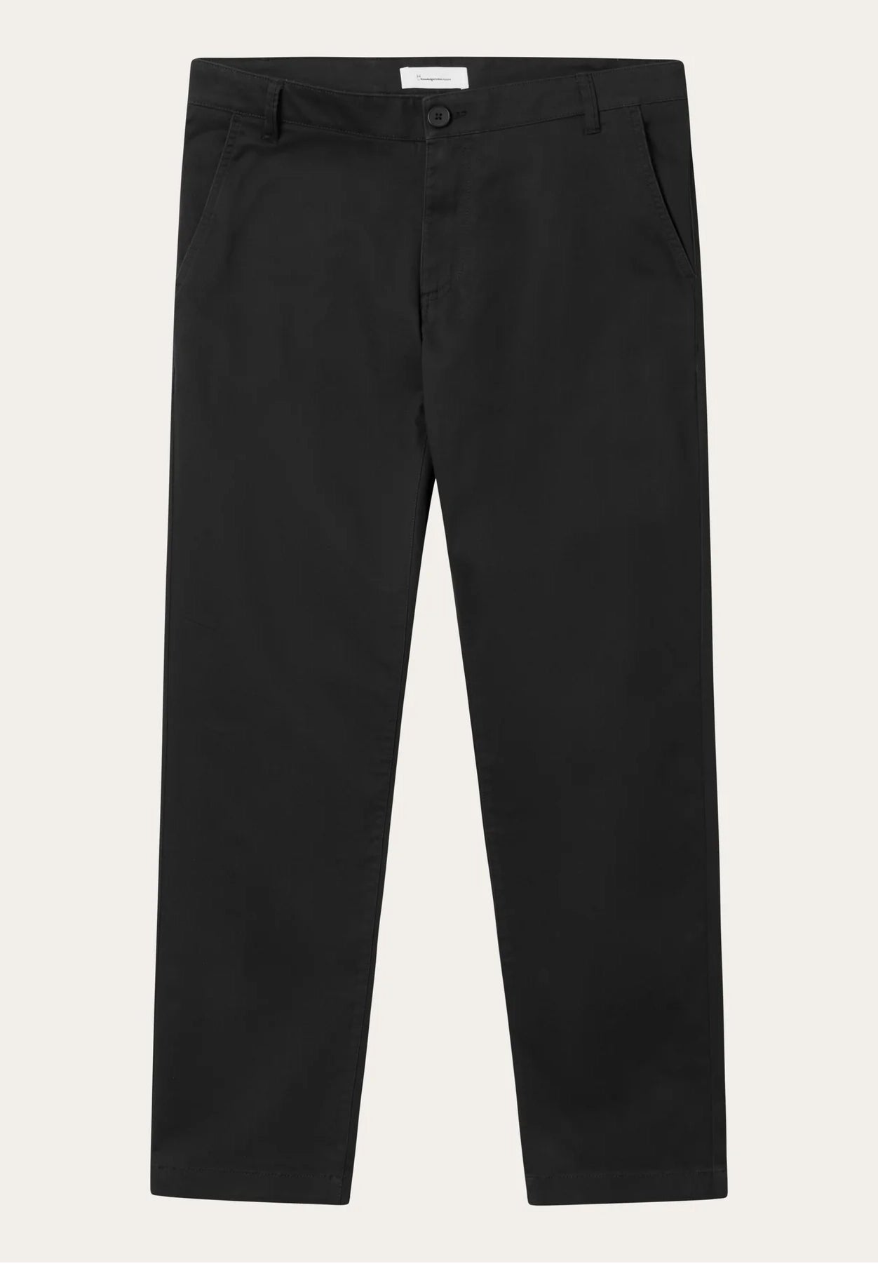 KNOWLEDGE COTTON - Luca Slim Twill Chino Pants - Black Jet - BACKYARD