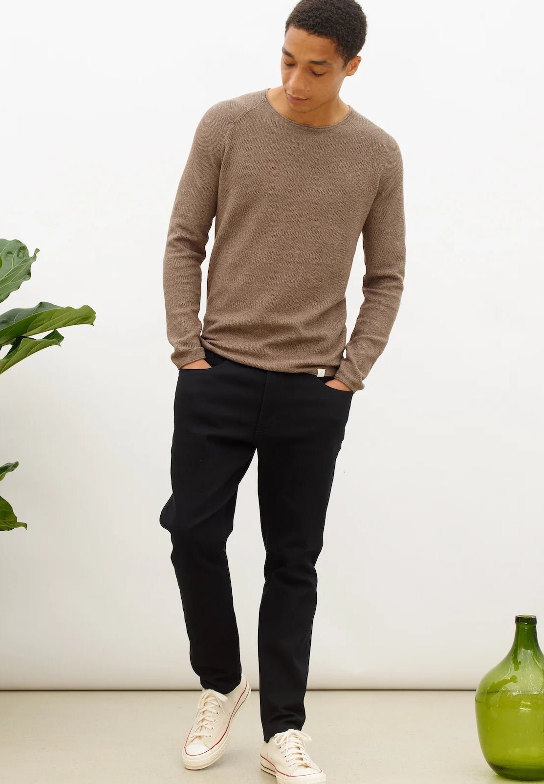 NOWADAYS - Honeycomb Crew Neck - Chicory Coffee - BACKYARD