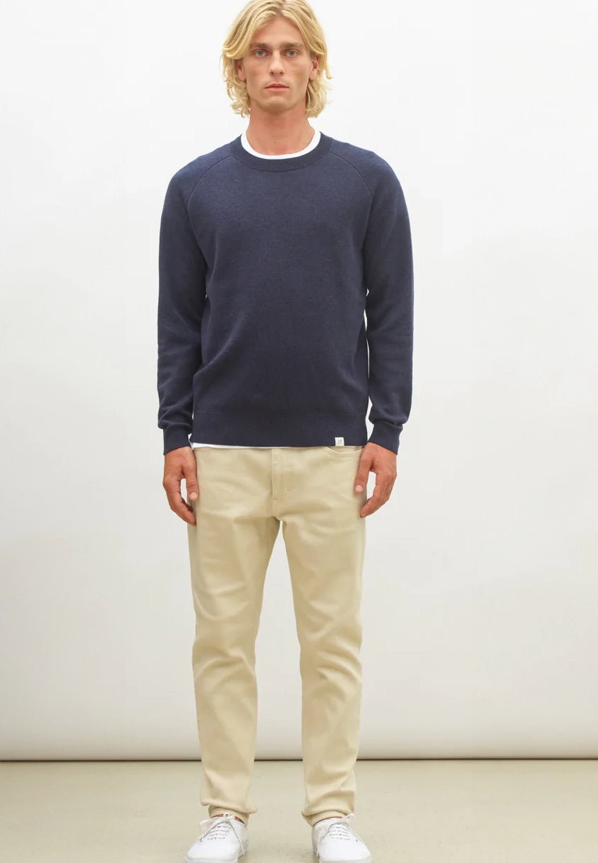 NOWADAYS - Signature Raglan Mouline Sweater - Sky Captain - BACKYARD